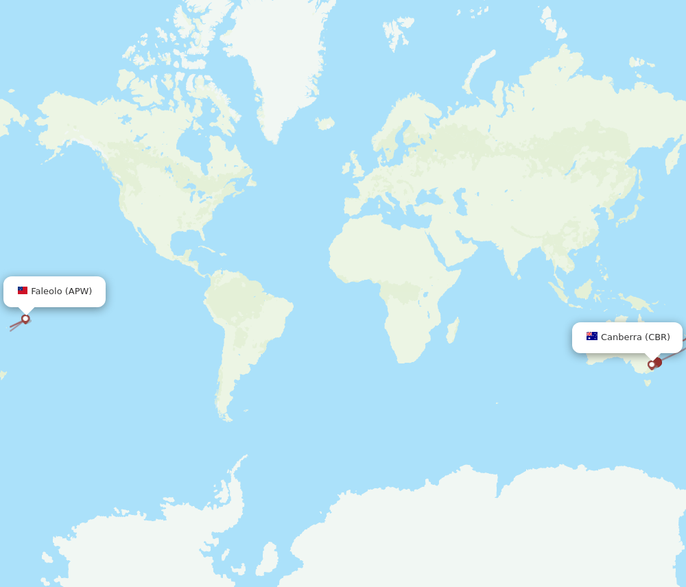 CBR to APW flights and routes map