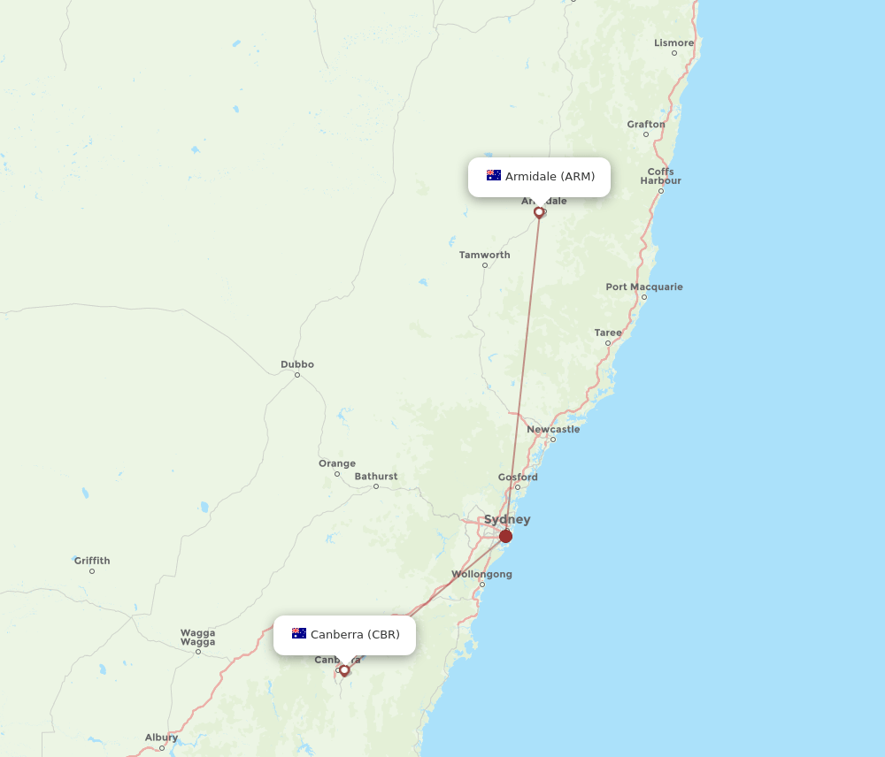 CBR-ARM flight routes