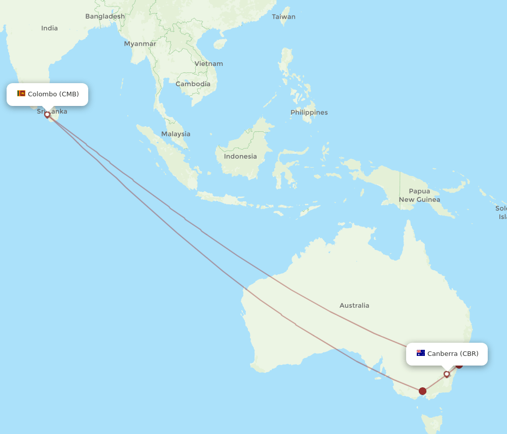 CBR-CMB flight routes