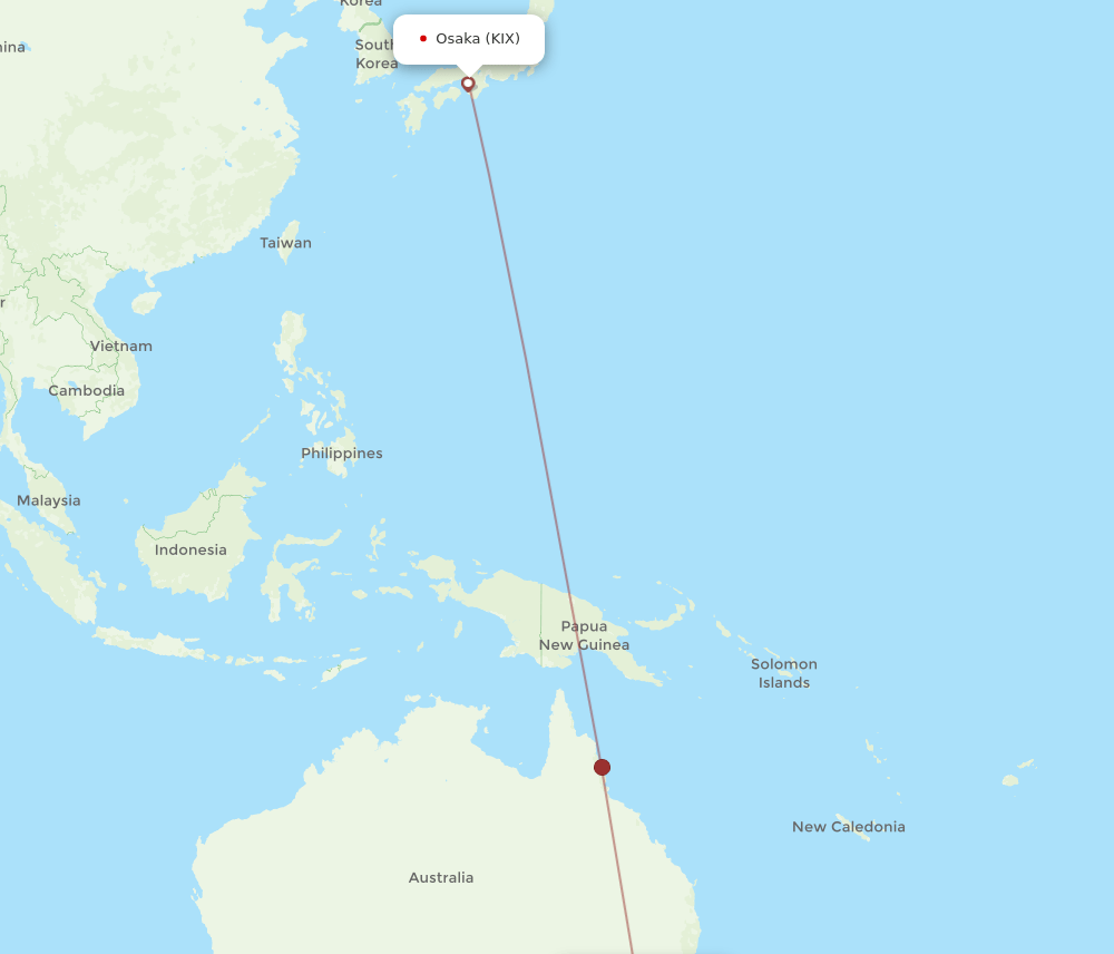 CBR-KIX flight routes