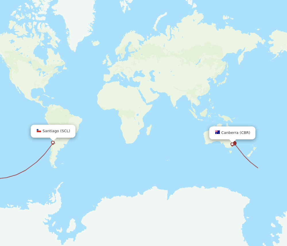 CBR-SCL flight routes