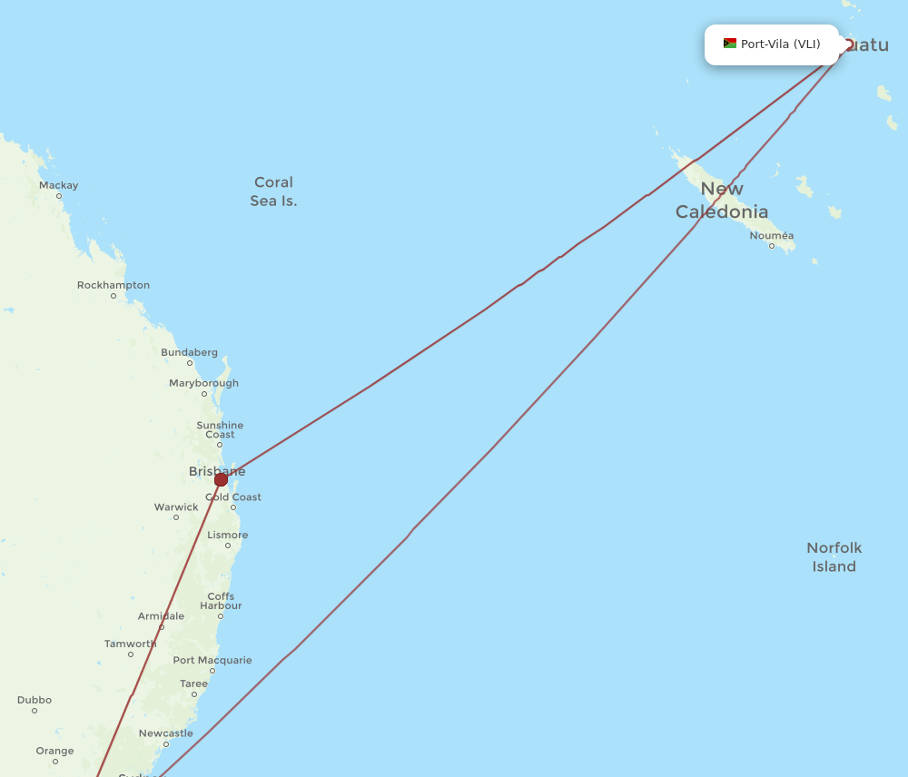 CBR-VLI flight routes