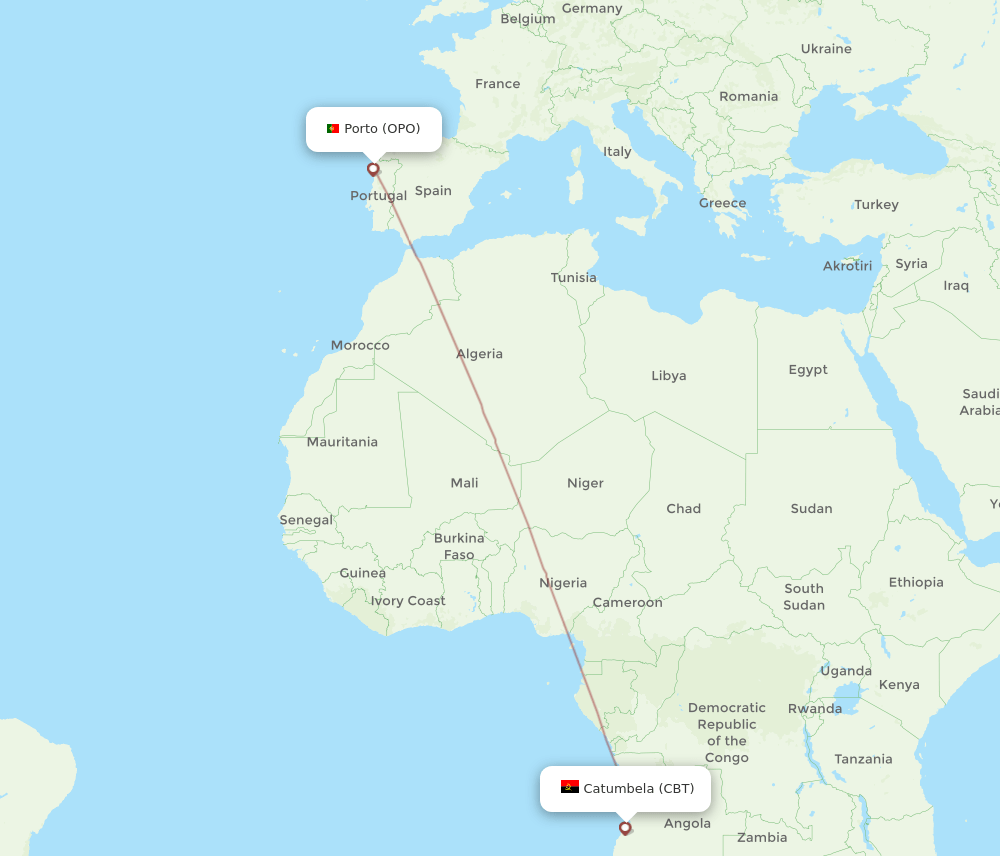 CBT-OPO flight routes