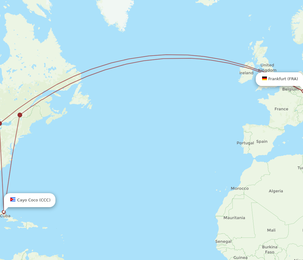 CCC-FRA flight routes
