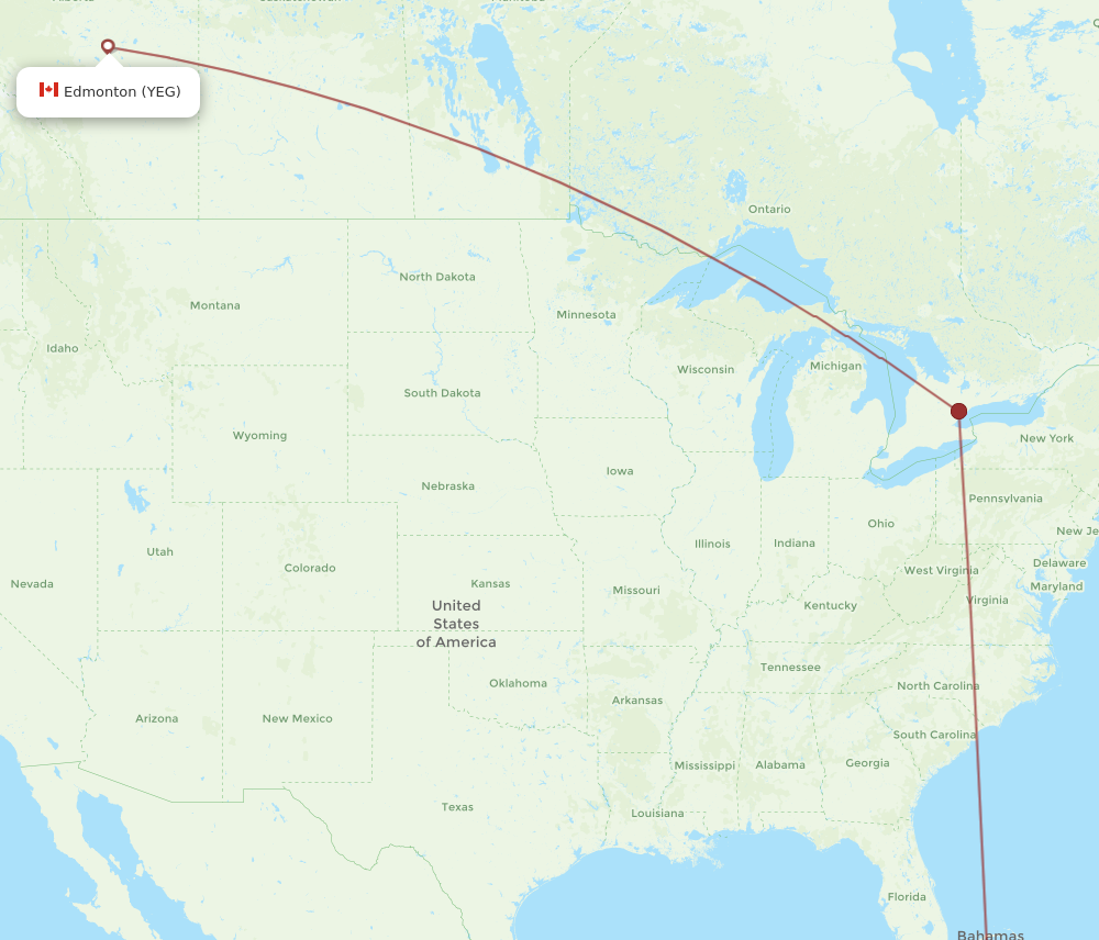 CCC to YEG flights and routes map