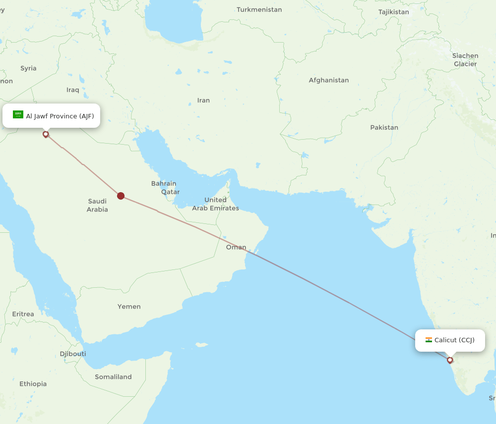 CCJ-AJF flight routes