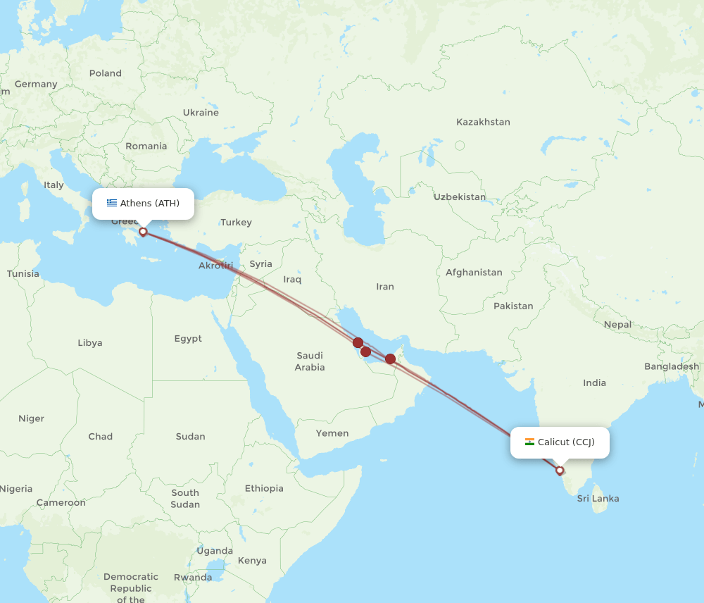 CCJ-ATH flight routes