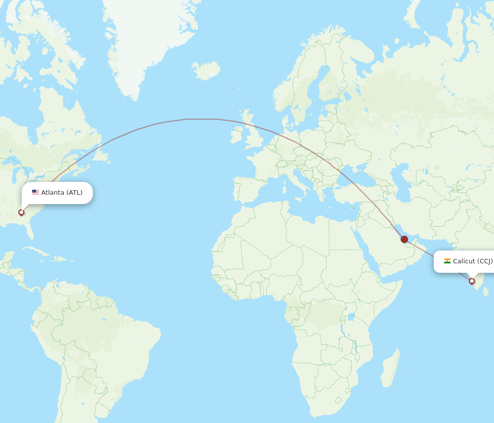 CCJ-ATL flight routes