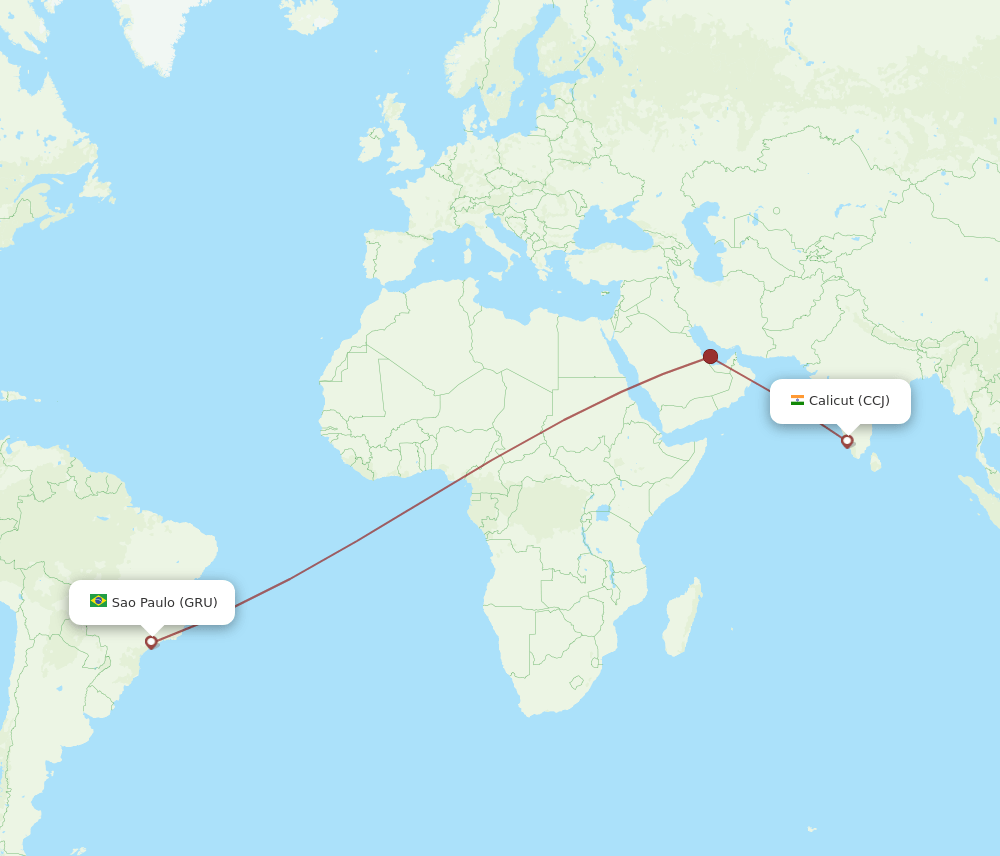 CCJ-GRU flight routes