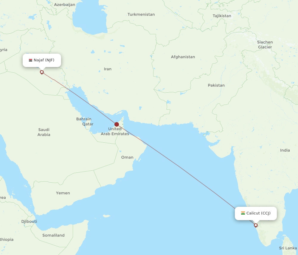 CCJ-NJF flight routes