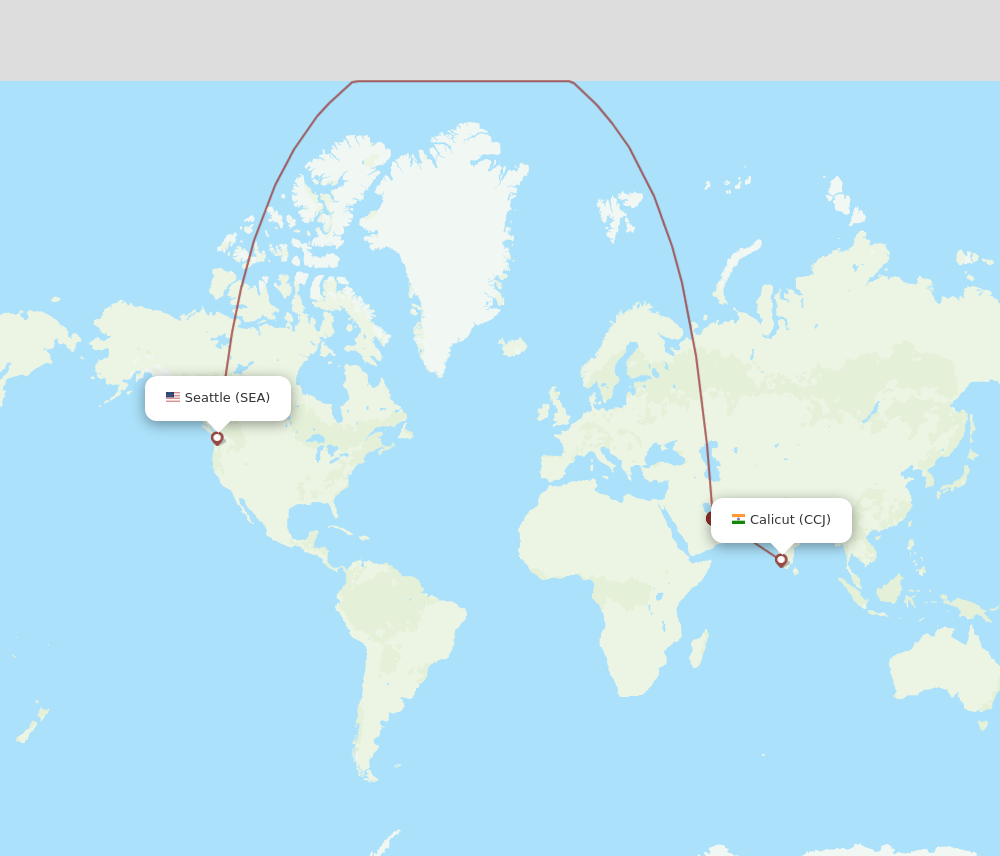 CCJ to SEA flights and routes map