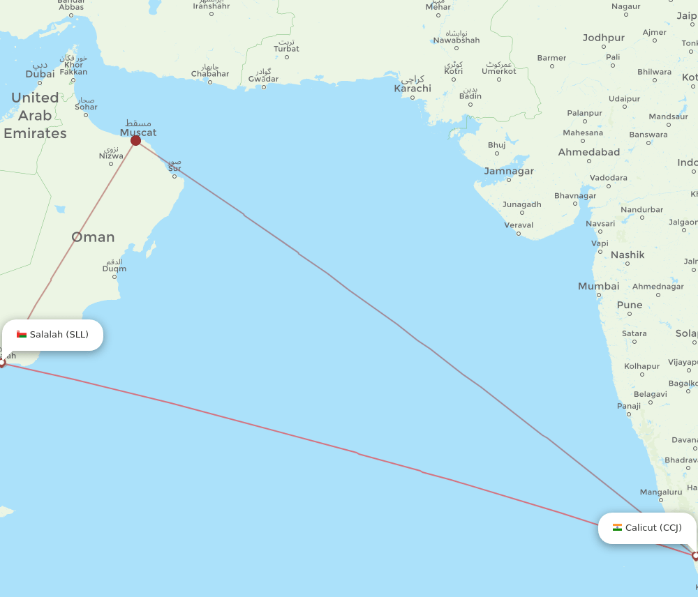 CCJ-SLL flight routes