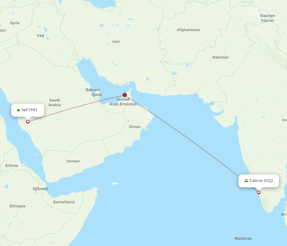 CCJ-TIF flight routes