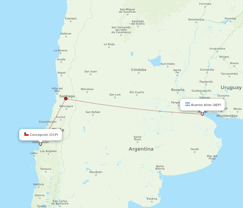 CCP-AEP flight routes