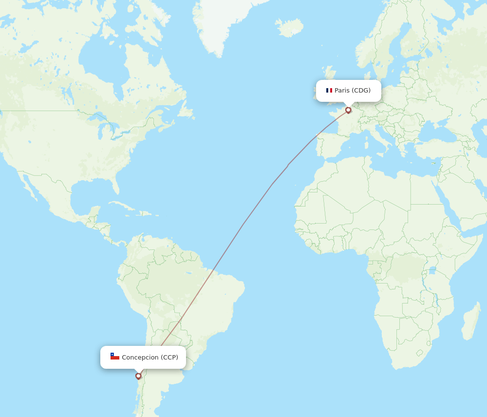 CCP-CDG flight routes
