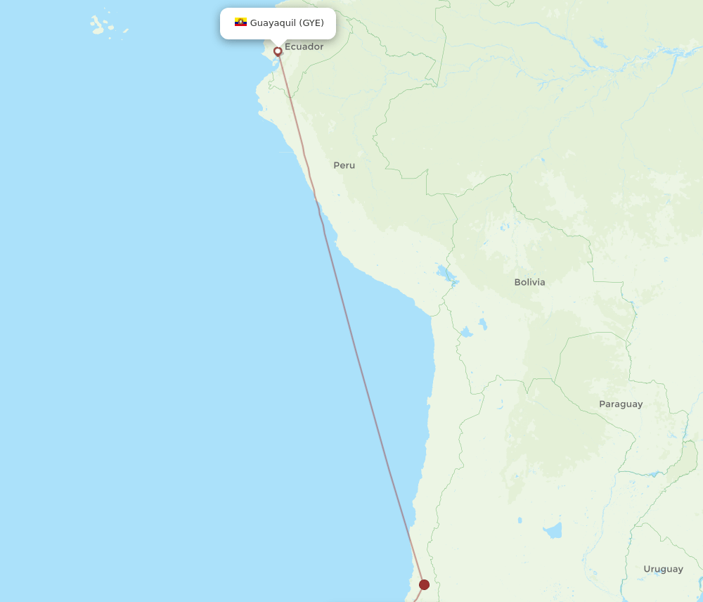 GYE to CCP flights and routes map