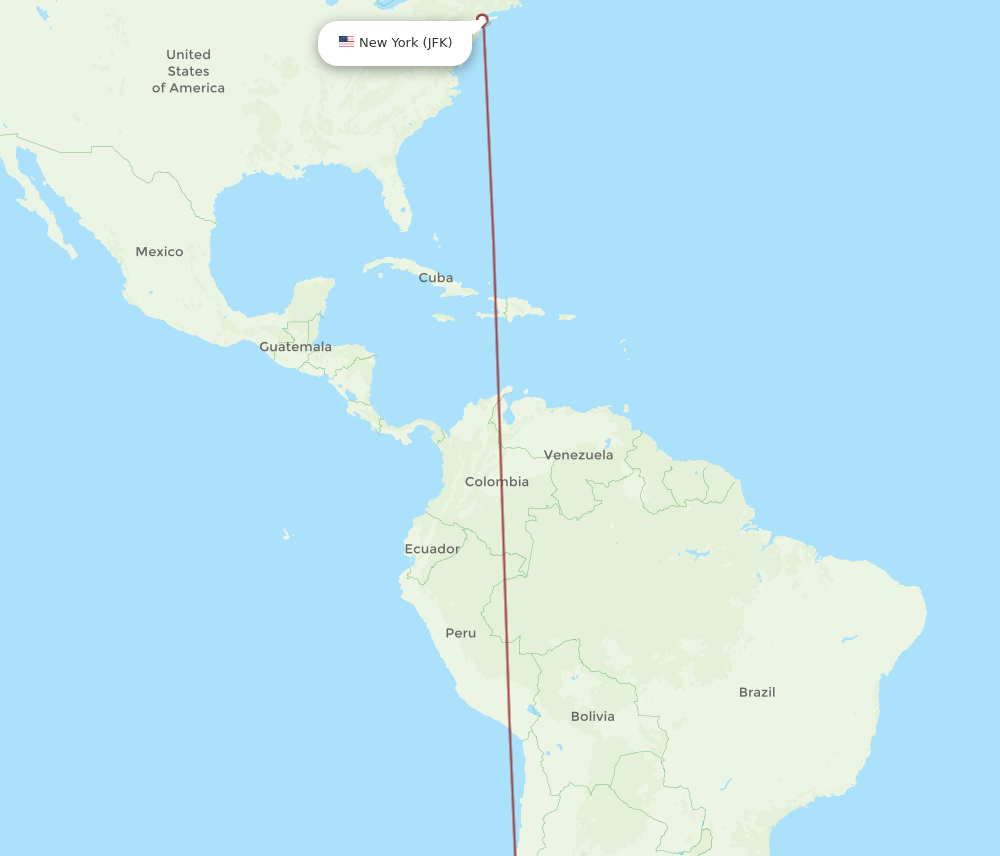 CCP-JFK flight routes