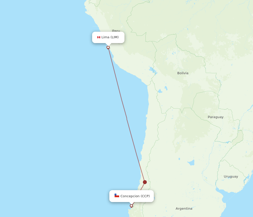 CCP to LIM flights and routes map