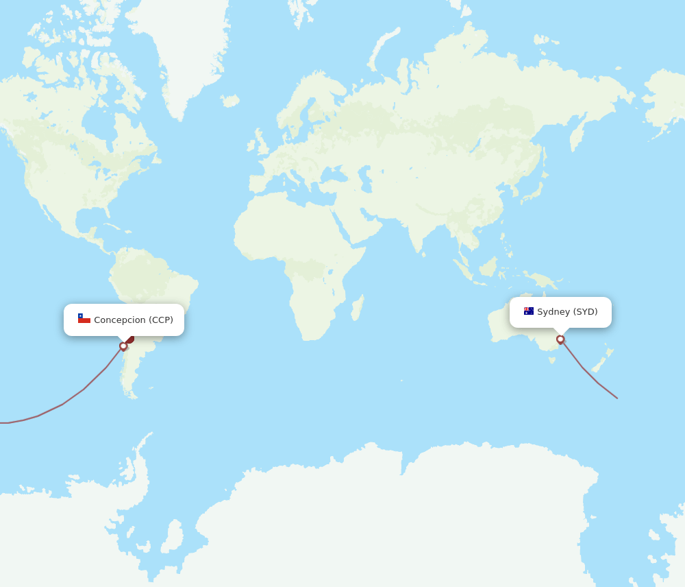 CCP-SYD flight routes