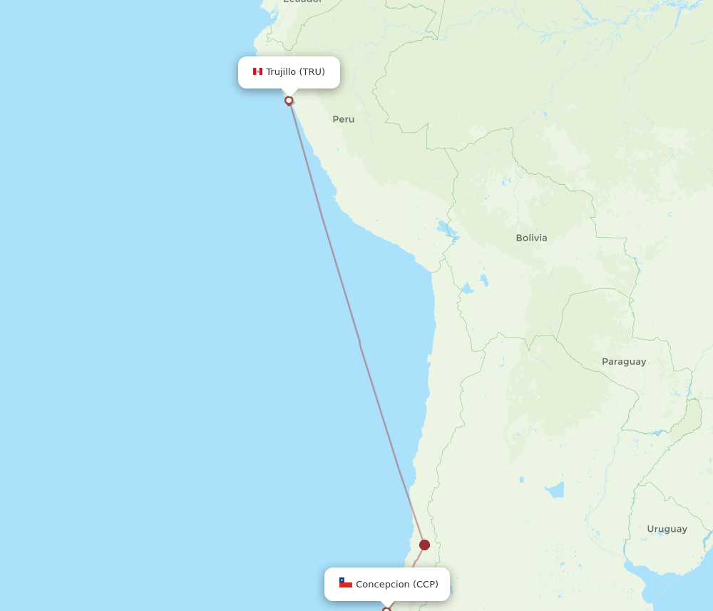 CCP to TRU flights and routes map