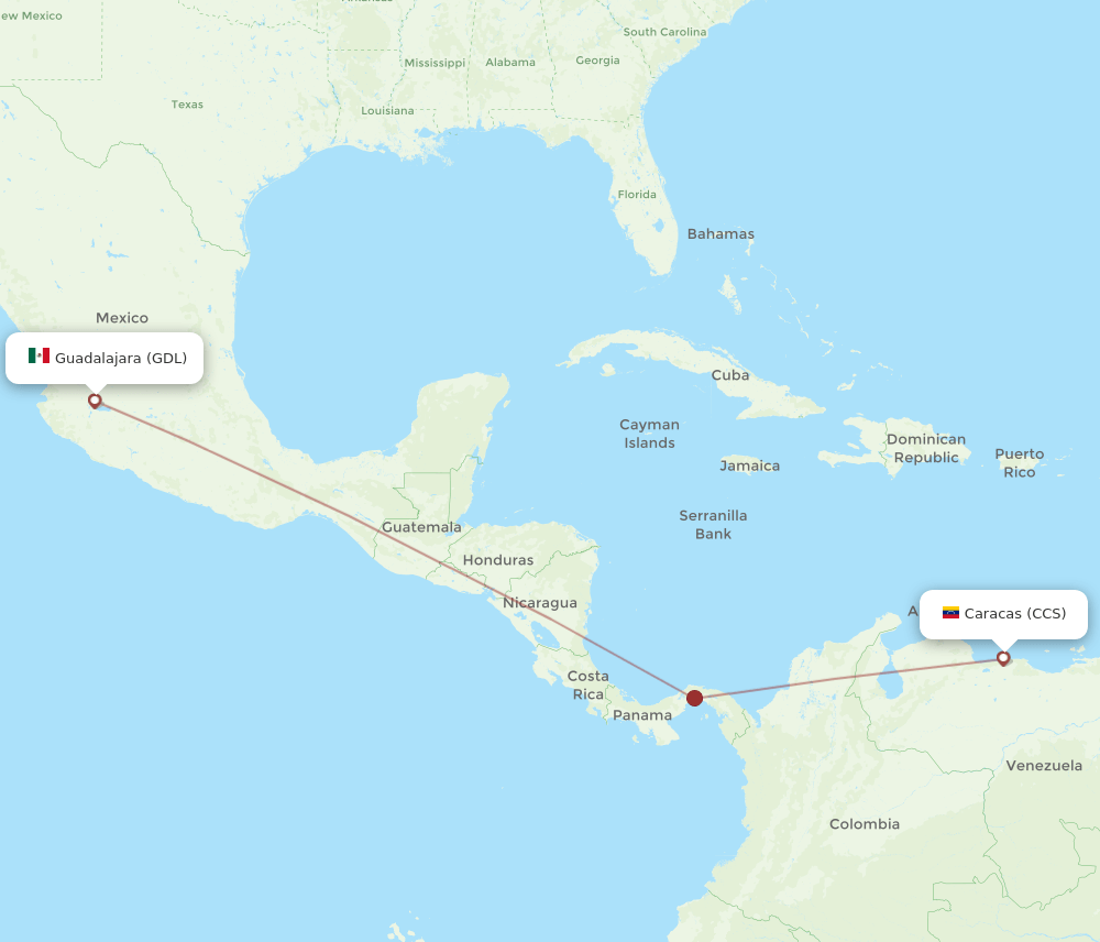 CCS-GDL flight routes