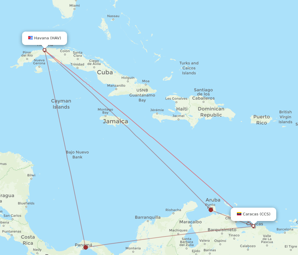 CCS-HAV flight routes