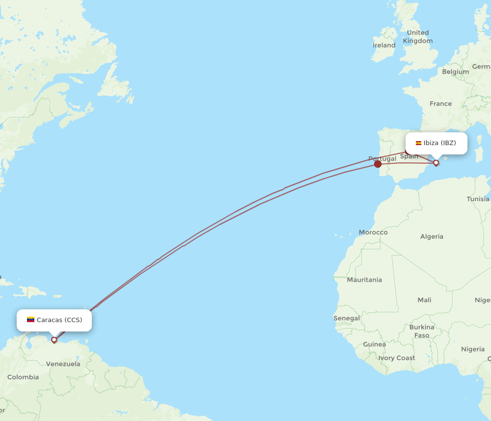 CCS-IBZ flight routes