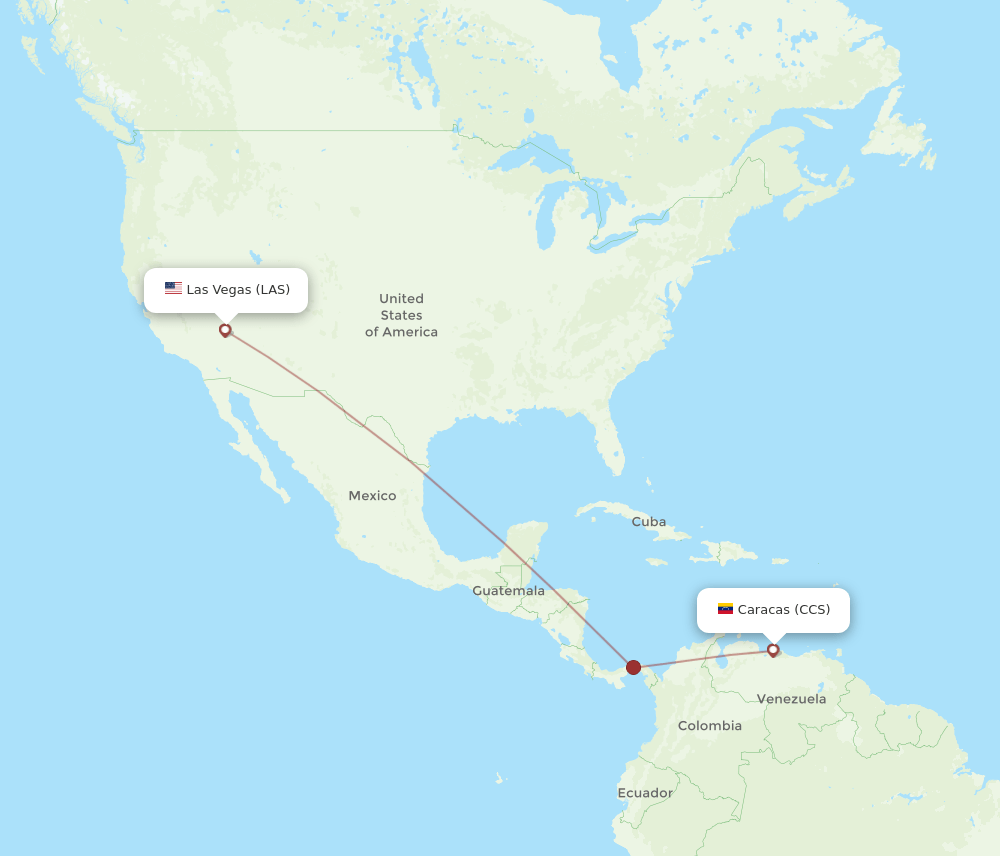 CCS-LAS flight routes