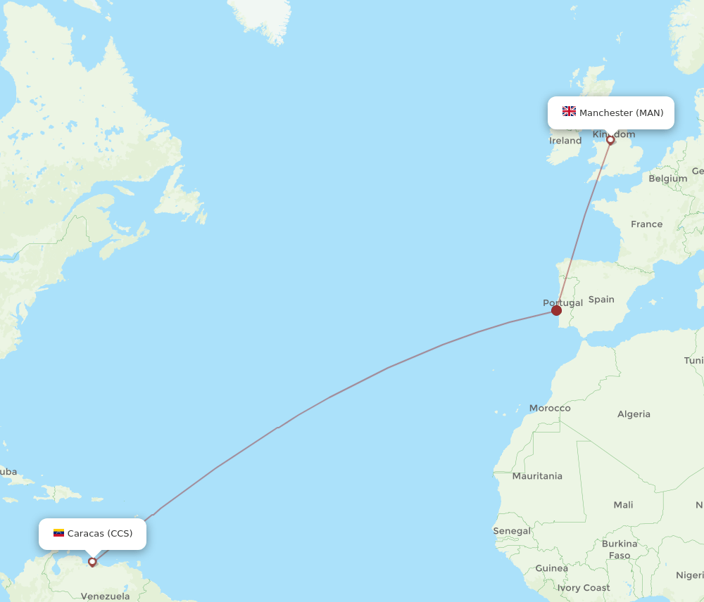 CCS-MAN flight routes