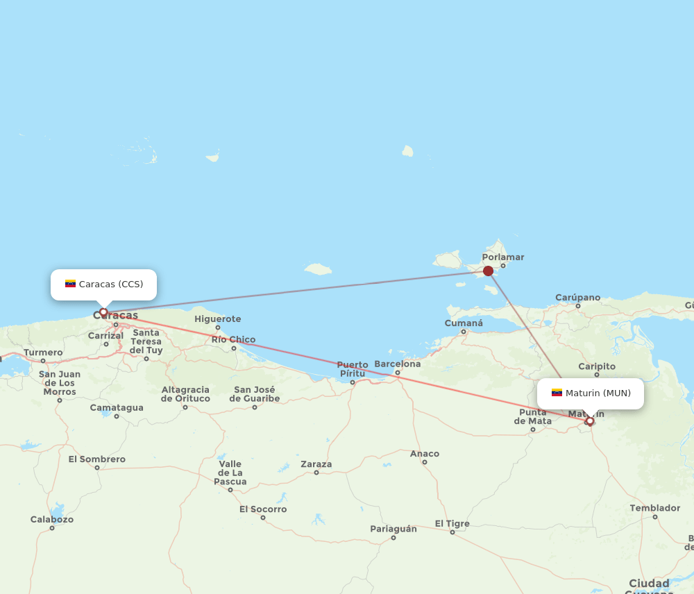 CCS-MUN flight routes