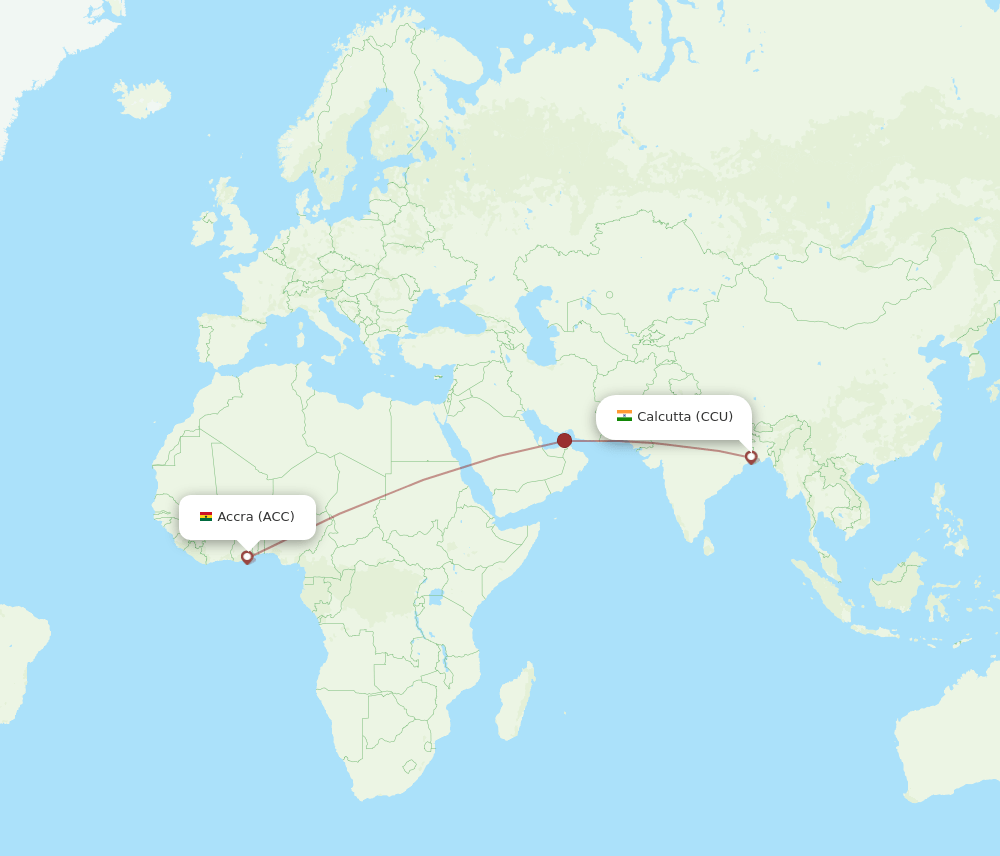 CCU-ACC flight routes