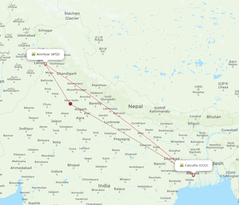 CCU-ATQ flight routes
