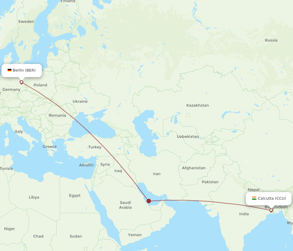 CCU-BER flight routes
