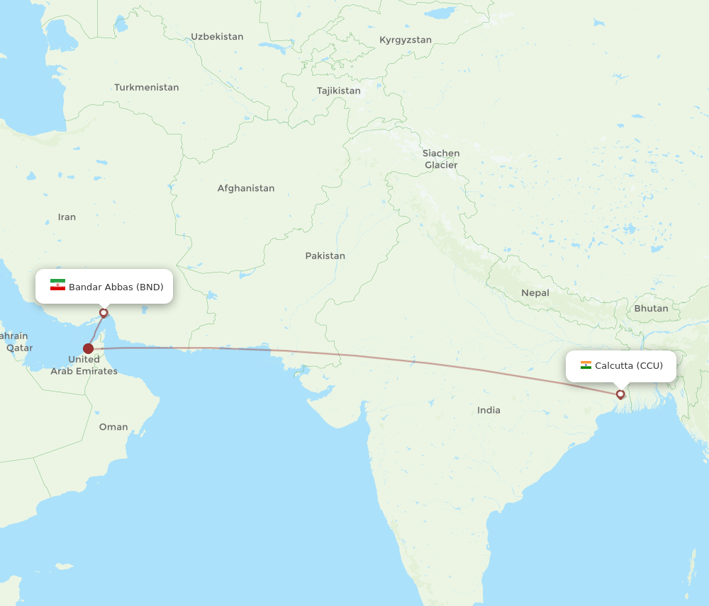 CCU to BND flights and routes map