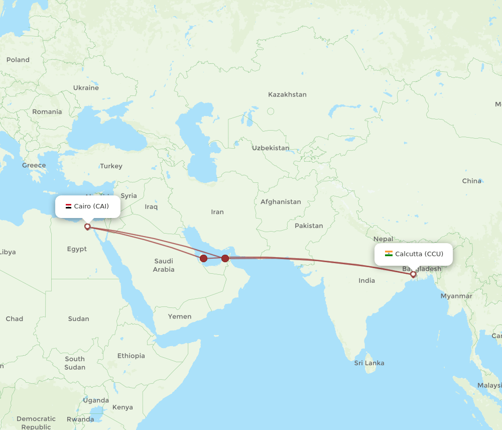 CCU-CAI flight routes