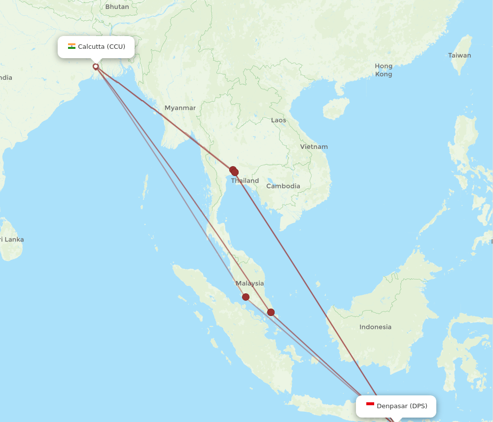 CCU-DPS flight routes
