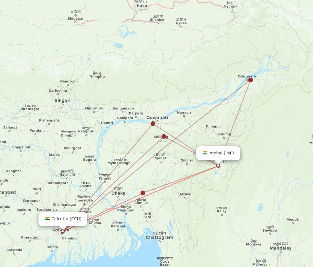 CCU-IMF flight routes
