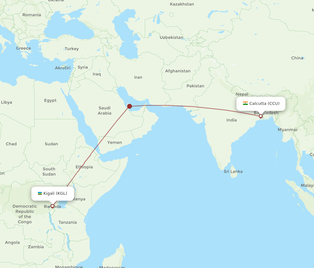 CCU-KGL flight routes