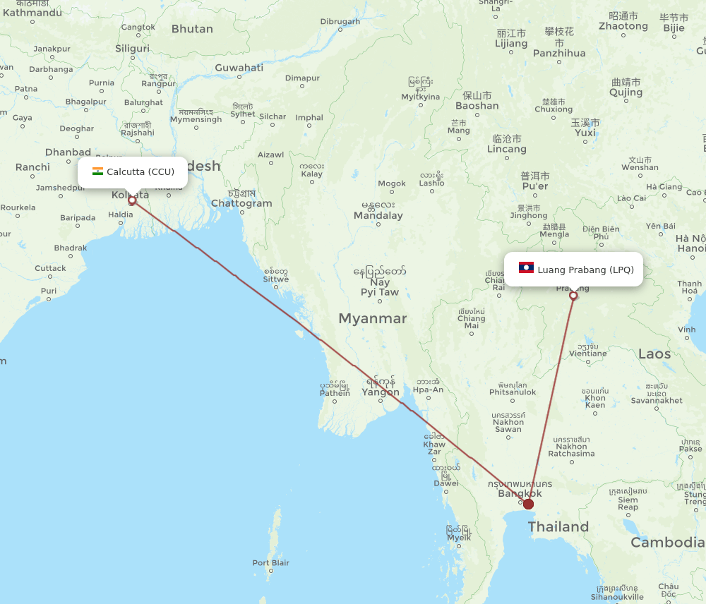 CCU-LPQ flight routes