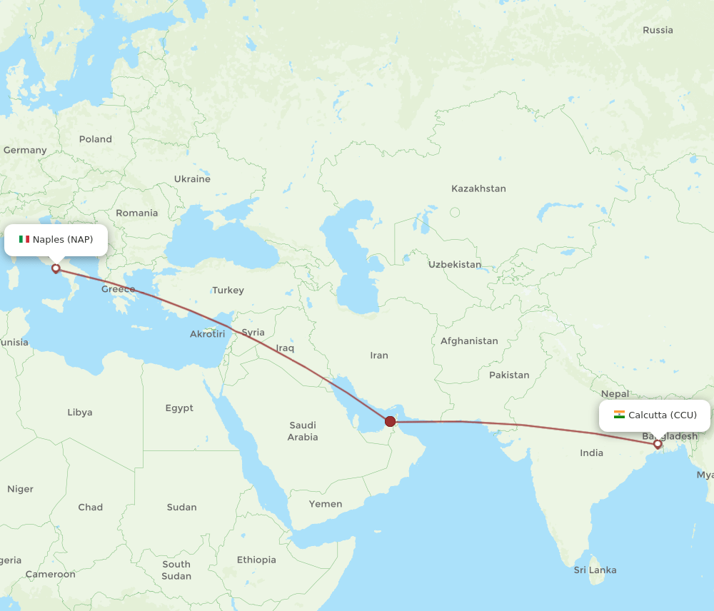CCU-NAP flight routes
