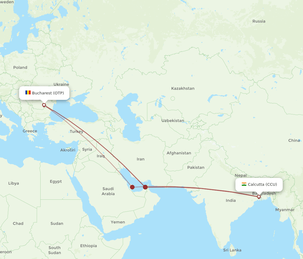 CCU-OTP flight routes