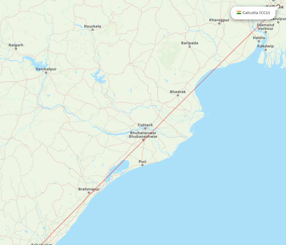CCU-VTZ flight routes
