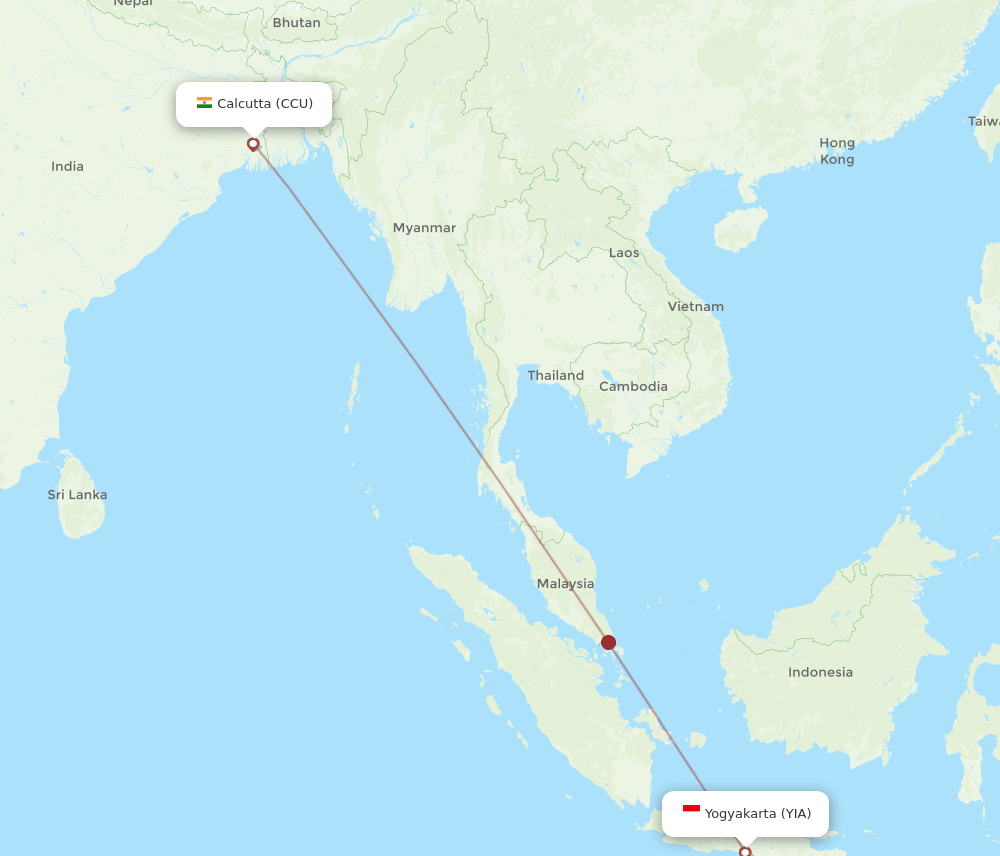 CCU-YIA flight routes