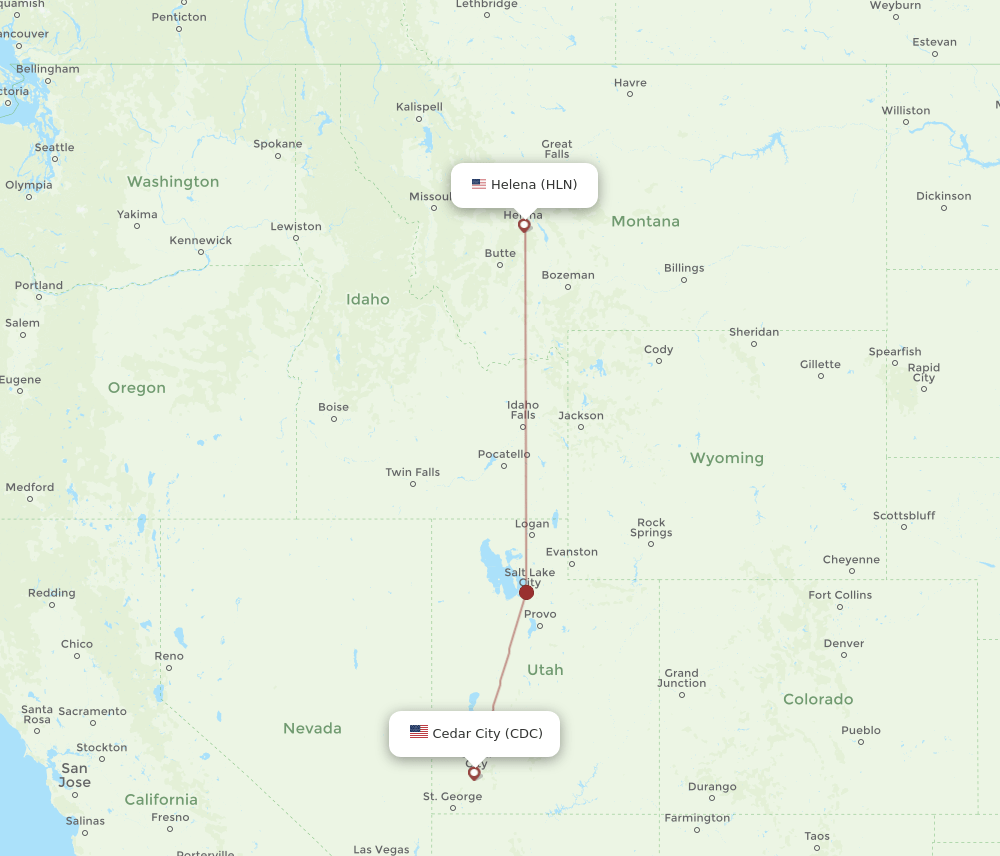 CDC-HLN flight routes