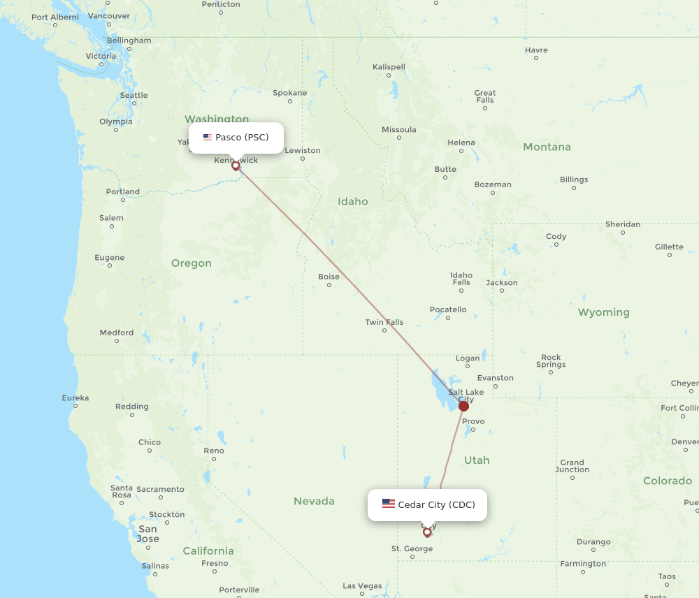 CDC-PSC flight routes
