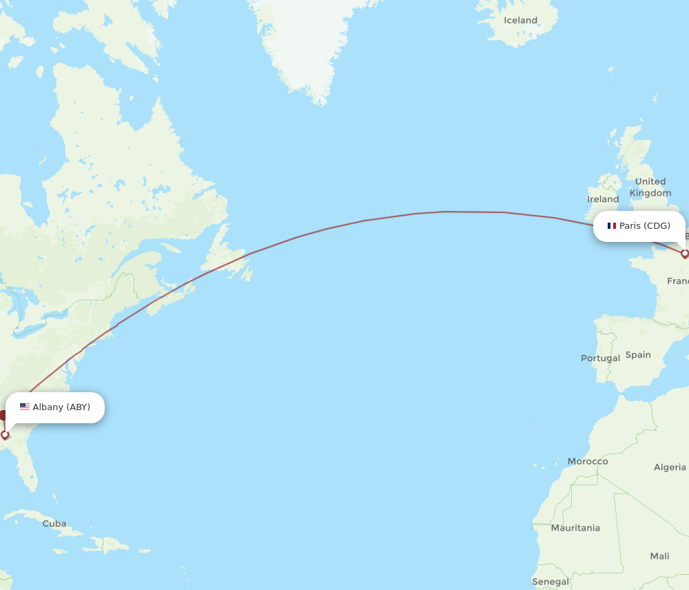 CDG-ABY flight routes