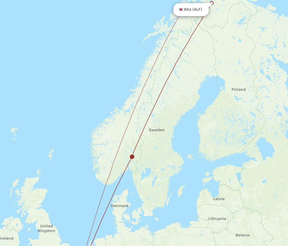 CDG to ALF flights and routes map