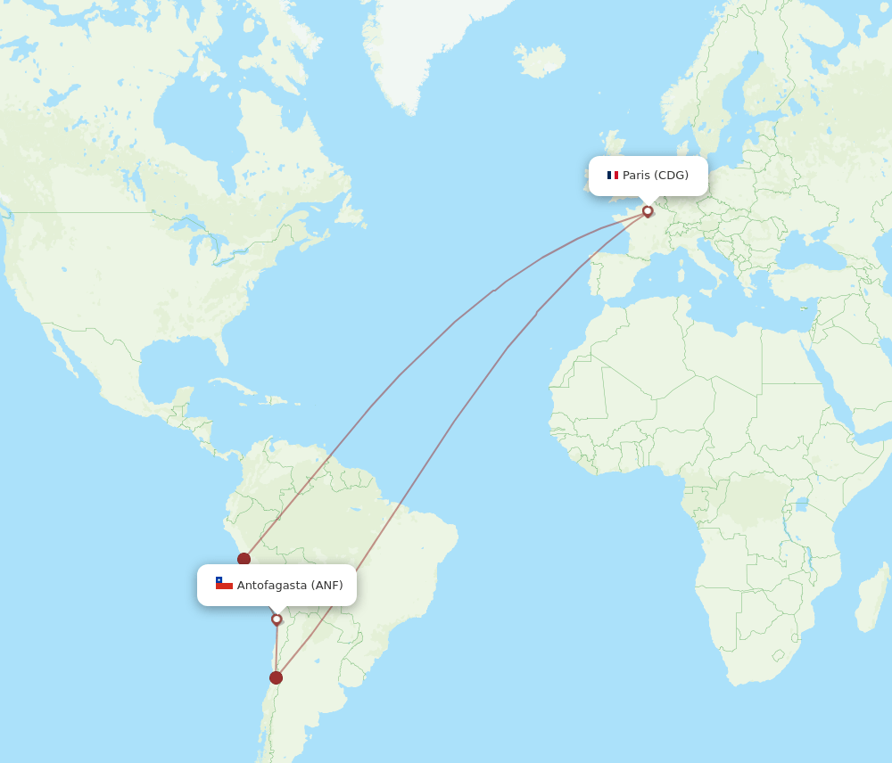 CDG-ANF flight routes