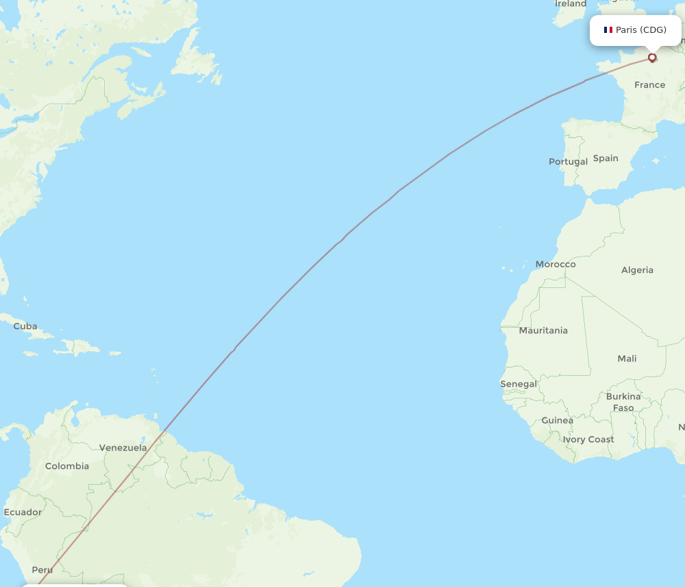CDG-AQP flight routes