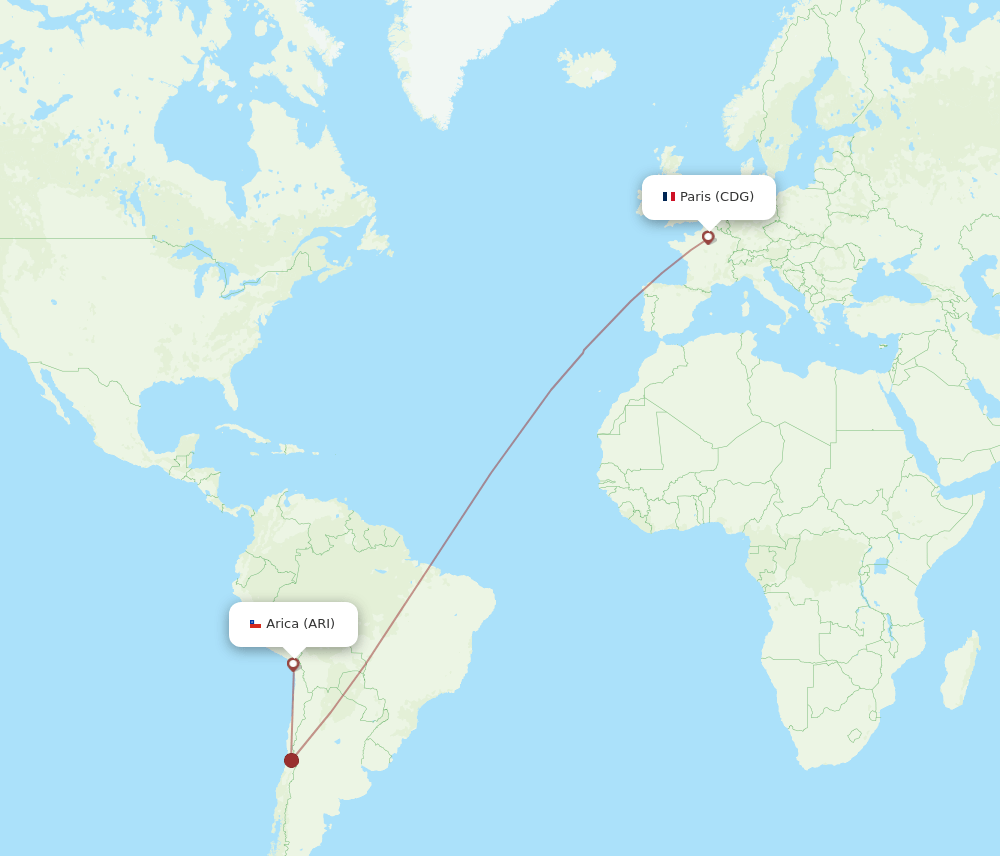 CDG-ARI flight routes